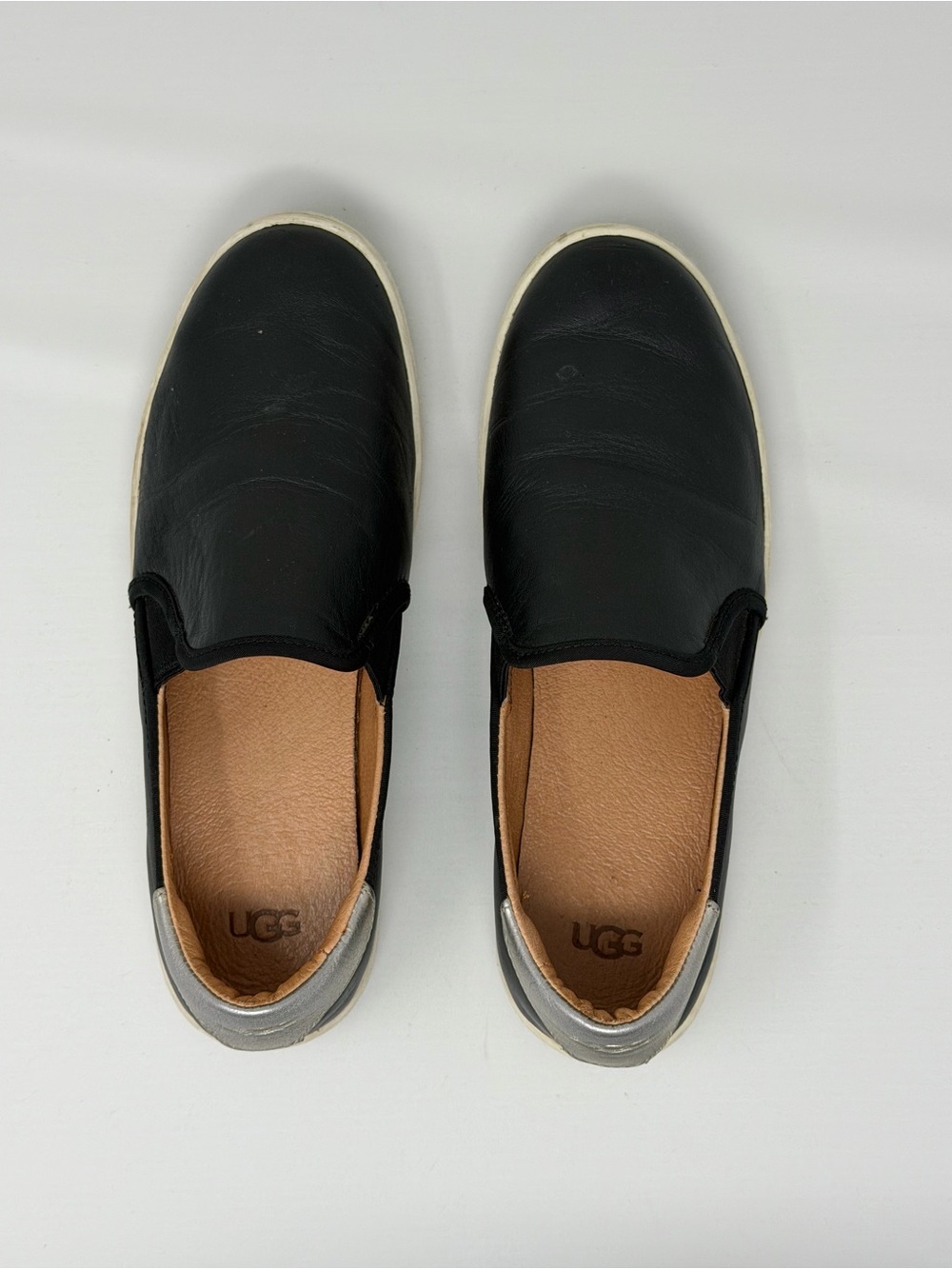 UGG Women’s Black Slip-On Sneakers with Silver Heel